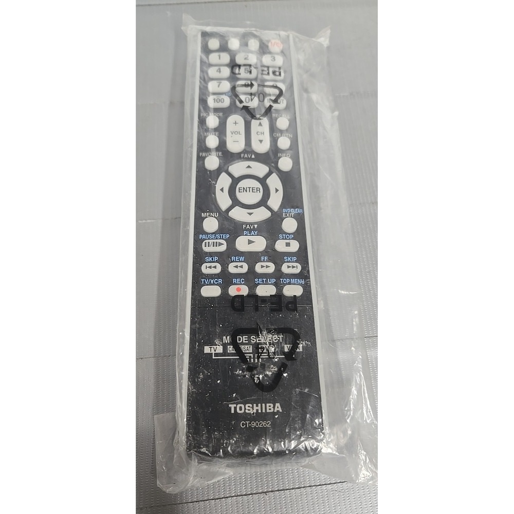 Toshiba Remote Control CT-90262 * NEW in Plastic * For TV VCR DVD Cable
